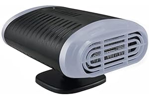 LECREATEKIT Calentador de coche de 12 V, calentador portátil de ajuste de 360 grados, calentador de coche antivaho automático, kit de calentador de coche de invierno para vehículos pequeños (negro gris)
