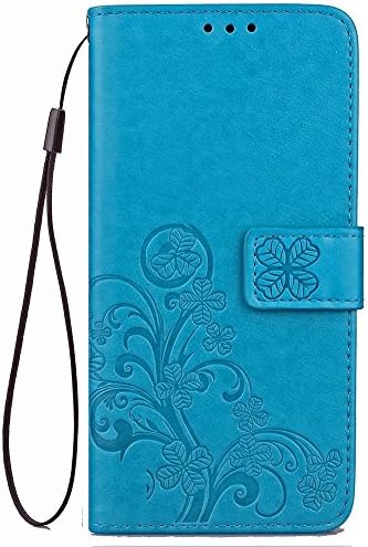 Eaquro Case for Asus Zenfone 4 Max Pro / Plus ZC554KL 5.5'' Case , Eaquro Floral Pattern Design PU Leather Wallet Case for Asus Zenfone 4 Max Pro / Plus ZC554KL 5.5'' with Stand Feature - Blue