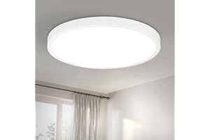 ZMH Ceiling Lights LED Bathroom Light - Kitchen Lights Ceiling Round Cool White Ceiling Lighting 15W 6500K Ø22cm IP44 Waterproof for Living Room Kitchen Bedroom Hallway Outside Porch
