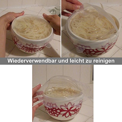 Anpro 7 Stück Silikondeckel Dehnbare Frischhalte Deckel Verschiedenen Größen Silikon deckel Set für Gemüse, Becher, Töpfe, Tassen, Obst - 6