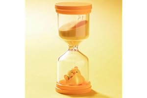 HANCHENG Nietłukąca się klepsydra z tworzywa sztucznego, 15 minut, kolorowa klepsydra dla dzieci z kurczakiem w kolorze żółtym makaronowym, wizualny timer dla dzieci, timer czasowy dla dzieci, do nauki,