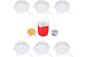 MARVOREM Coperchi in silicone estensibile cucina riutilizzabili ecologici Coperchi di latta per alimenti per animali domestici Coperchi per barattoli di vetro Coperchi in vetro (6 Pezzi)