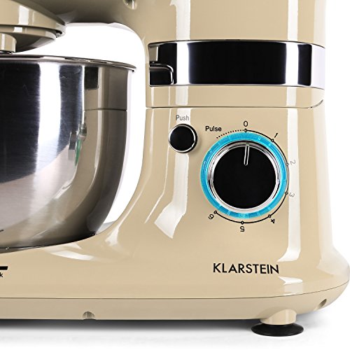 Klarstein Serena Morena Küchenmaschine Rührgerät (600 Watt, 6-stufige Geschwindigkeit, 4,3 Liter-Edelstahlschüssel) creme - 5