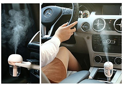 FANGXIN Mini USB Auto Ultraschall Luftbefeuchter Dampf Luftreiniger 50ml 180° drehbar Lila/Blau/Grün/Pink (Pink) - 5