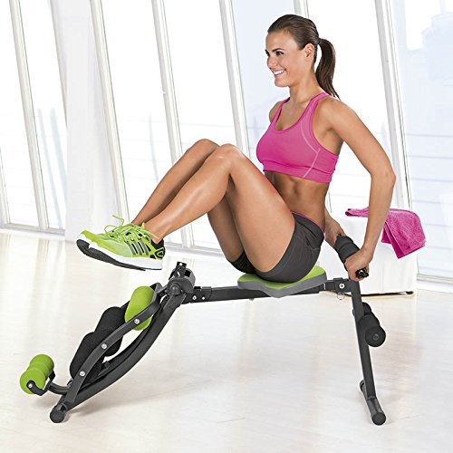 VITALmaxx 00162 Swingmaxx Fitnesstrainer 6 in 1 | Trainiert Bauchmuskeln, Rücken, Bizeps, Trizeps & Schultern | Platzsparend Verstaubar | Schwarz-Grün - 6