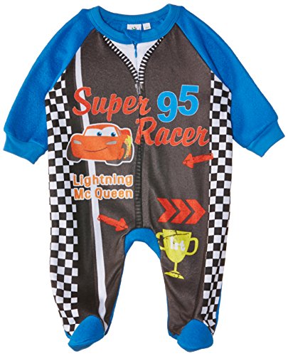 Disney Baby Boys' Cars Long Sleeve Sleepsuit, Bright Blue/Black, 3 Months