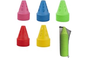 XIZHI 50 conos de entrenamiento multiusos con bolsa de almacenamiento, conos de plástico para patinaje sobre ruedas, entrenamiento deportivo, 3 pulgadas