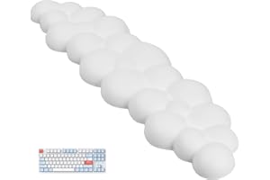 Jinlaili Handballenauflage für Tastatur, Cloud Handgelenkauflage Weiche, Tastatur Handgelenkstützen Ergonomisches, Schreibtisch Wrist, Handballenauflage Rutschfeste für Spiele Büro Zuhause, Weiß