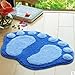 HuntGold 1X Big Feet Printing Bathroom Absorbent Mats Door Mat Floor Rug 60*40cm(blue)