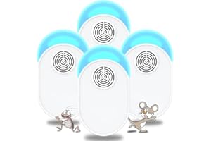 GBARAN Repelente ultrasónico de plagas, electrónico de Insectos, trampas para Ratones 4 Paquetes para Interiores, Enchufe Repelente de Ratas araña, Repelente eficiente de Ratas, Mosquitos, Ratones