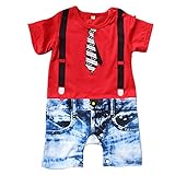 TiaoBug Baby Boys Short Sleeve Gentlemen Bodysuit Romper Suit Clothes