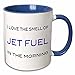 Produktbild 3dRose 108340_6 I Love The Smell of Jet Fuel in The Morning, Two Tone Blue Mug, 11 oz, White