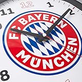 Wanduhr FC Bayern MÜNCHEN + gratis Sticker München Forever, Uhr FCB