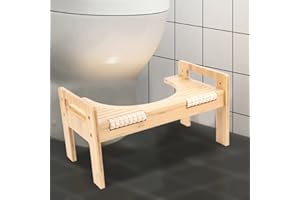 KANGTEN Sgabello per WC in legno, poggiapiedi con altezza regolabile, in bambù, in legno, antiscivolo, per la prevenzione delle emorroidi, stitichezza