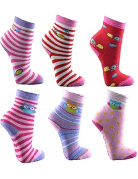 Baby Socken,6er Pack,Mädchen,Eule-Schildkröte