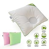 Lelekka® Gr.1 Babykissen gegen Verformung & Plattkopf inkl. 2 Bezüge. Mit ALOE VERA für empfindliche Haut. Baby-Kopfkissen für einen natürliche runde Kopfform, gegen Verformung des Hinterkopfs.