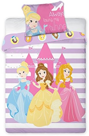Princess Bedding Set, Bed Linen – 100% Cotton Duvet Cover 135 x 100 cm Plus Pillow Case 40 x 60 cm