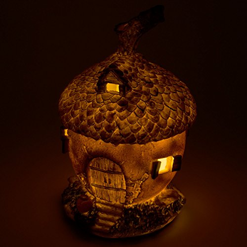 Garten Solar Powered LED Fairy House Licht Eichel Ornament Whisper Rose - 2