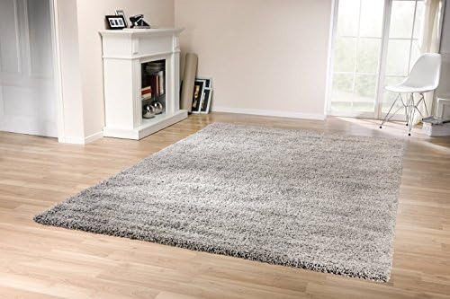 Shaggy Rug High Pile Long Pile Modern Carpet grey 200x290cm (6ft 7" x 9ft 6")