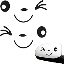 2 Adesivi Faccia Sorridente Per Specchietto - Carini E Divertenti Per Personalizzare La Tua Auto