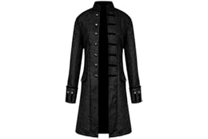 YVELANDS-MEN Abrigo Gotico Hombre Chaqueta Retro Steampunk Medieval Victoriano Chaquetas Larga Fiesta Traje de Cosplay Uniforme Vestido Hombres Abrigos Invierno Yvelands