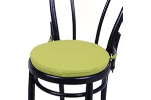HD BRICO set 4 Cuscini Rontondi per Sedia Cucina Coprisedia Imbottiti Laccetti Tinta unita Spessore 4 cm x 38 cm (VERDE MELA 701) MADE IN ITALIA