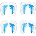 4 Pairs Gel Arch Support Insoles, Silicone Orthopedic Flat Feet Orthotic Arch Support Insoles Plantar Fasciitis Shoe Arch Support Gel High Heel Inserts Cushion Pads for Women Men (Blue)