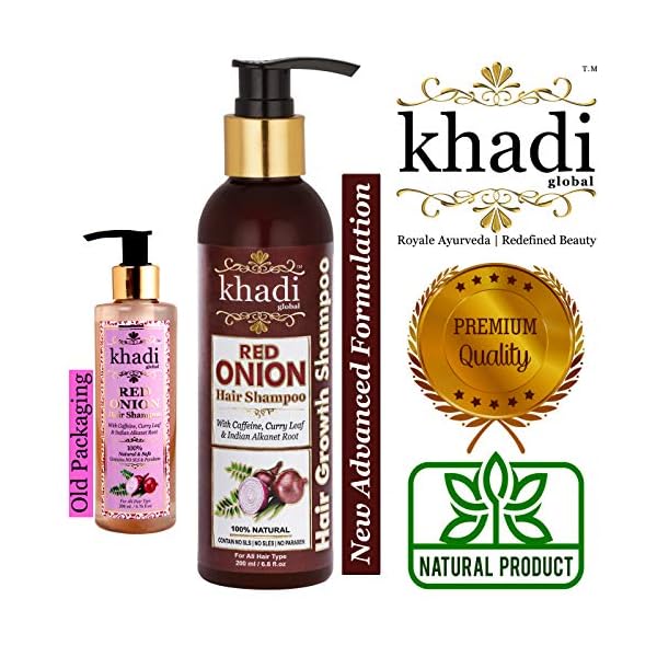 Khadi Global Onion Shampoo With Caffeine Curry Leaf And Indian