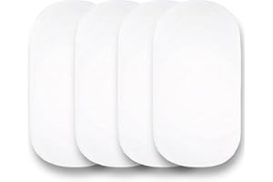 Sasma Home - 4 x Moses Basket Fitted Sheets - 100% Cotton Fitted Sheets for Moses Basket Or Baby Cradle (White)
