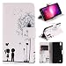 Produktbild LG X Power Lederhülle, Asnlove PU Ledertasche Schutzhülle + Weich Hülle Stand Feature Flipcase Tasche Leather Case mit Standfunktion Tablet Etui mit Karte Slots für LG X Power / LG K220 (5,3 Zoll) - Löwenzahn
