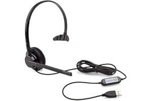 Nuance Dragon Monoaural USB Headset (HS-GEN-25) With Built In Noise Cancellation (Official Headset), Black