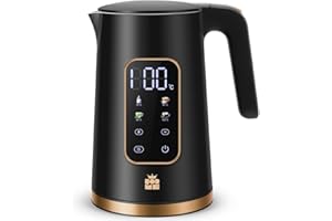 ‎FOR ME ForMe Edelstahl Wasserkocher 1,7 L mit Temperatureinstellung Temperaturwahl 40-100°C I LED Digitale Temperaturanzeige I Temperatur Einstellbar Kessel I Teekanne Teekessel Warmhaltefunktion I BPA Frei