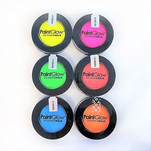 Neon UV Light Reactive Hair Chalk Colour Collection in Set of 6 for Temporary Hair Dye PAINTGLOW™