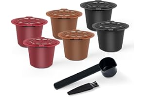 Capsule di caffè riutilizzabili compatibili con N espresso OriginalLine, capsule di caffè ricaricabili BENFUCHEN per N espresso OriginalLine, 2 nere+2 rossi+2 marroni