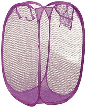 bonjouree Nylon Mesh Folding Laundry Baskets, violet, 50.5*32*26.5cm