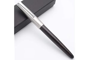 CZXWYST JINHAO 51A Wooden Fountain Pen Steel Cap (Ebony Wood, Extra Fine Nib 0.38mm)