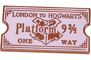 INSTITIZER LONDON TO HOGWARTS Platform 9 3/4 ONE WAY Brooch Magic Station Brooch School of Magic Badge Creative Ticket Shape Badge Hard Enamel Pin