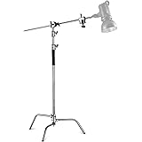 NEEWER Pro 100% Acciaio Inossidabile Heavy Duty C Stand con Braccio Braccio, Altezza Massima 10.5ft/320cm Supporto Luce per F