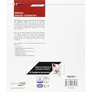 Manual. Planificación de rutas y operaciones de transporte por carretera (UF0924). Certificados de profesionalidad. Tráfico de mercancías por carre
