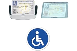 IDÉE PRO MOBILITÉ Support Adhésif de Carte CMI, Porte-Carte De Stationnement Handicapé,Pare-Brise + Stickers Handicapé pour Mobilité Réduites en Voiture : - Fabriqué en France