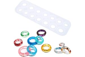 RuiChy 7 Sizes Silicone Resin Ring Mould for Crystal Epoxy Mold Finger Rings Earrings Pendant Moulds for DIY Jewelry Craft Casting Making