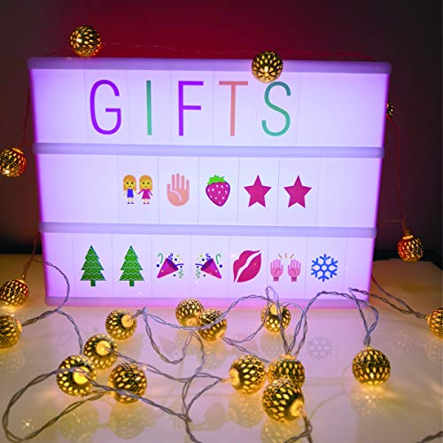 Sanyan A4 cinématographique Boîte à lumière avec 293 lettres, emoji, symboles et dessin animé Image - Personnalisez votre propre Message - batterie ou alimentation USB