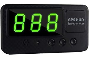 GCDN Compteur de vitesse numérique universel HUD GPS pour voiture, camion, moto et autres véhicules (107 x 58 x 6 mm, noir)