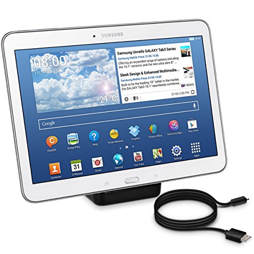 kwmobile Micro USB Dockingstation für Samsung Galaxy Tab 4 10.1 T530 / T531 / T535 - Ladestation Mikro USB Ladekabel Ladehalterung in Schwarz