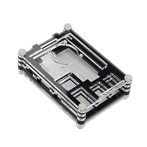 REES52 Raspberry Pi 3 Acrylic Case 9 Layer Box Cover With Cooling Fan Hole Shell Shell Compatible Raspberry Pi 2/3