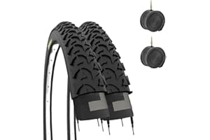 ECOVELO EBA20MAE, 2 Copertoni 20 X 1.75 (47-406) + Camere d’Aria | Pneumatici Tassellati Unisex Bambini, Nero, 20 Pollici