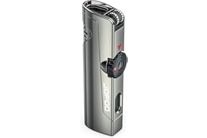 JOPOO Double Jet Flame Torch BBQ Camping Lighter, Cool Vintage Flint Ignition Gas Butane Refillable Turbo Outdoor Windproof Lighter (Sold Without Gas)