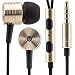 Produktbild Saxonia Kopfhörer In-Ear Stereo Headset Ohrhörer mit Mikrofon Nylon Kabel | 3,5mm Klinkenstecker (Klinke) Gold
