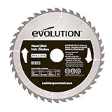 Evolution Power Tools - construire Rageblade255wood Evolution 255 mm Bois Tête en carbure Lame, 0 V, Multi, 255 mm