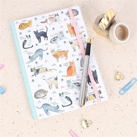 Milly Green Curious Cats Design A5 Notebook Jotter